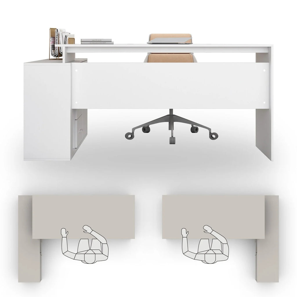 Home Office Computer Desk Corner Desk 55-inch Writing Table U933365