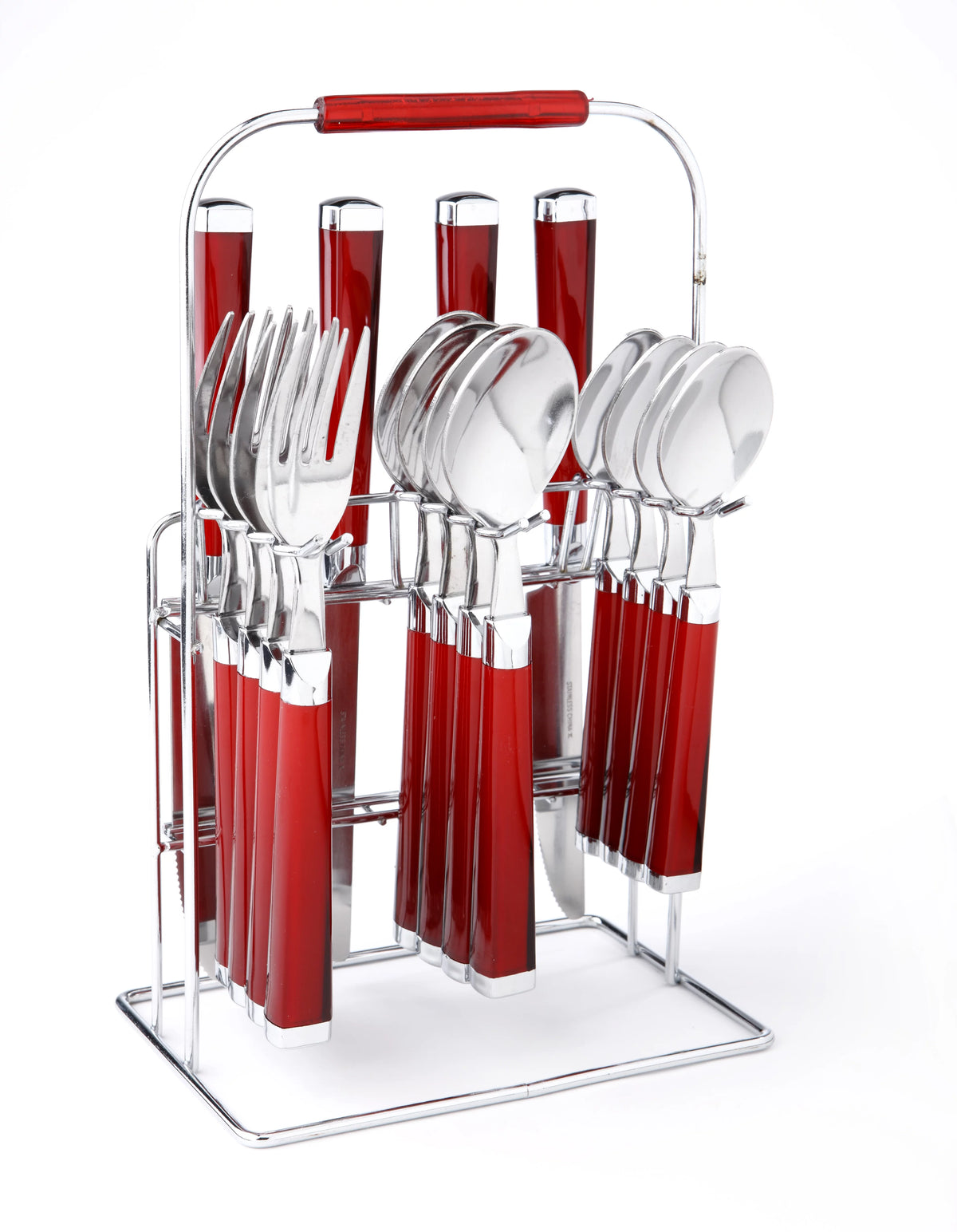 Red 16-Piece Flatware Set J718059
