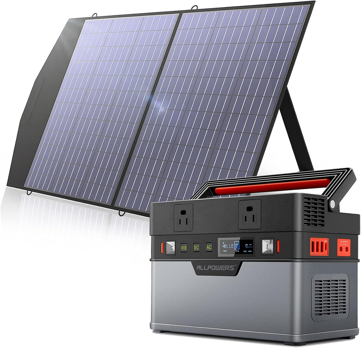 Portable Power Station 500W with 100W Foldable Solar Panel C76836