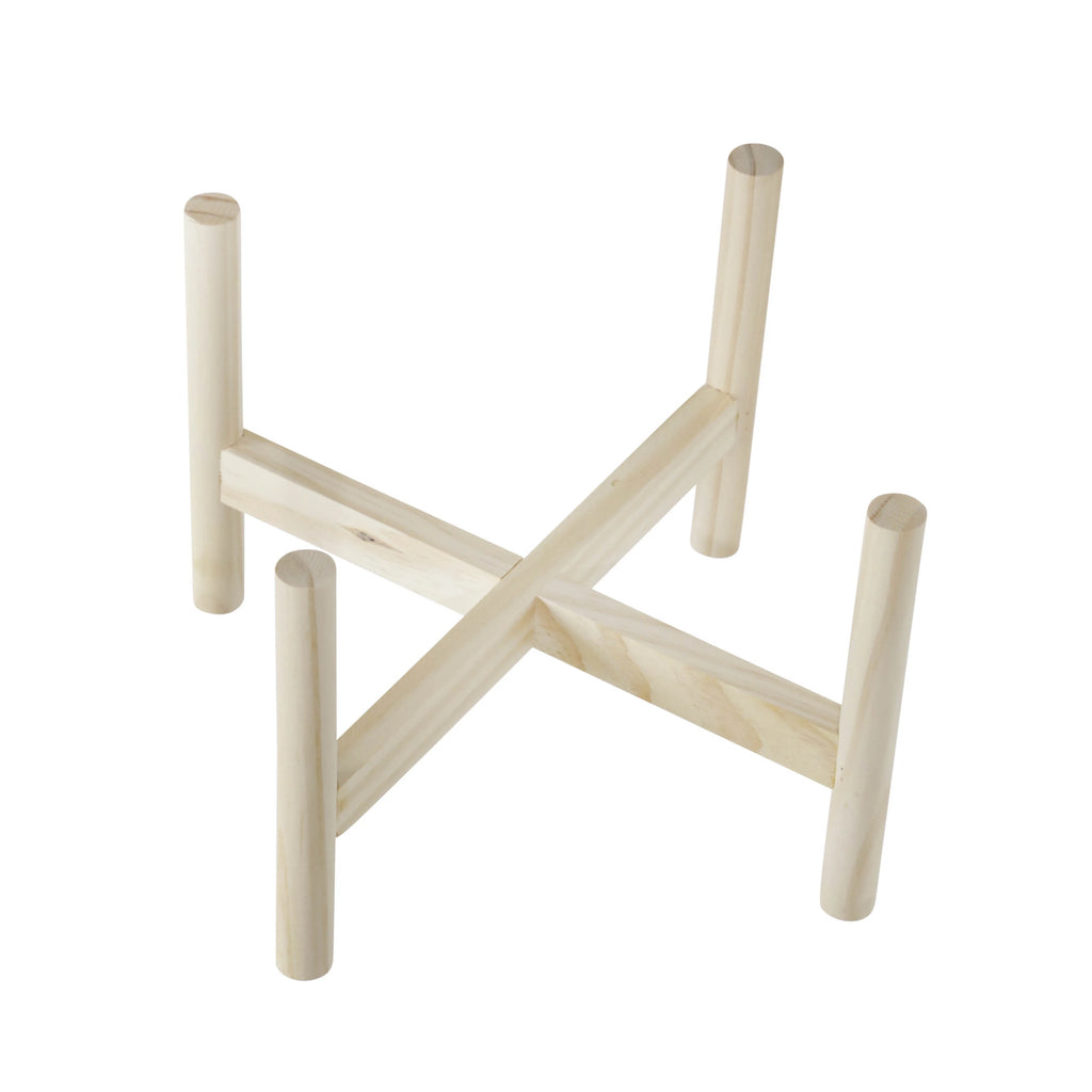 12" Ceramic Chevron Planter with Wood Stand G863540