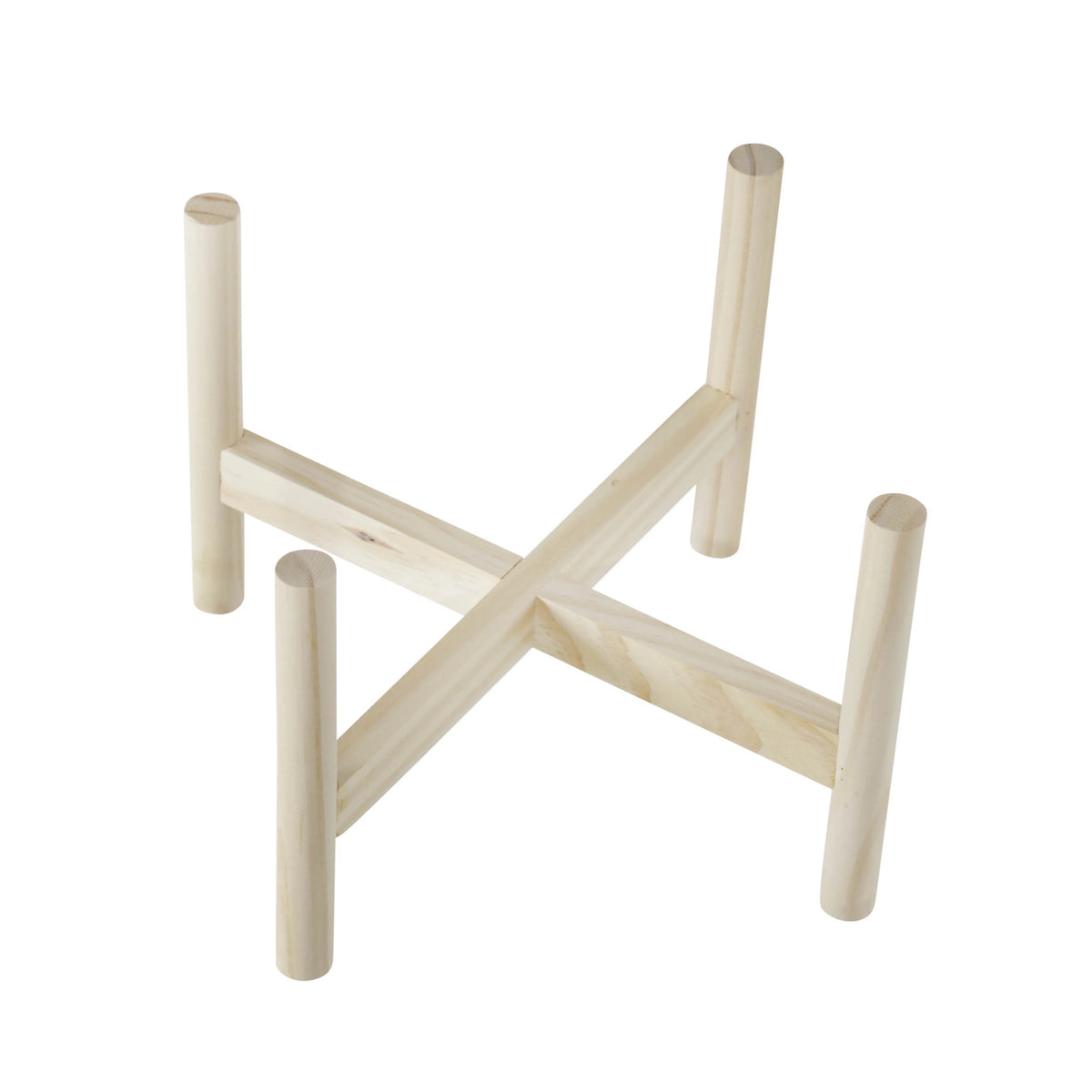 12" Ceramic Chevron Planter with Wood Stand G863540
