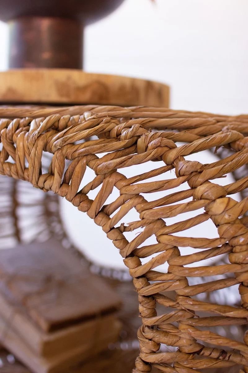 Woven Oval Coffee Table with Open Storage L1256