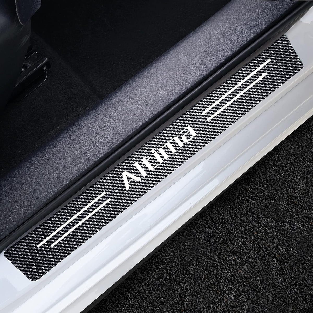Carbon Fiber Door Entry Guard Scratch Pad Film Z9683