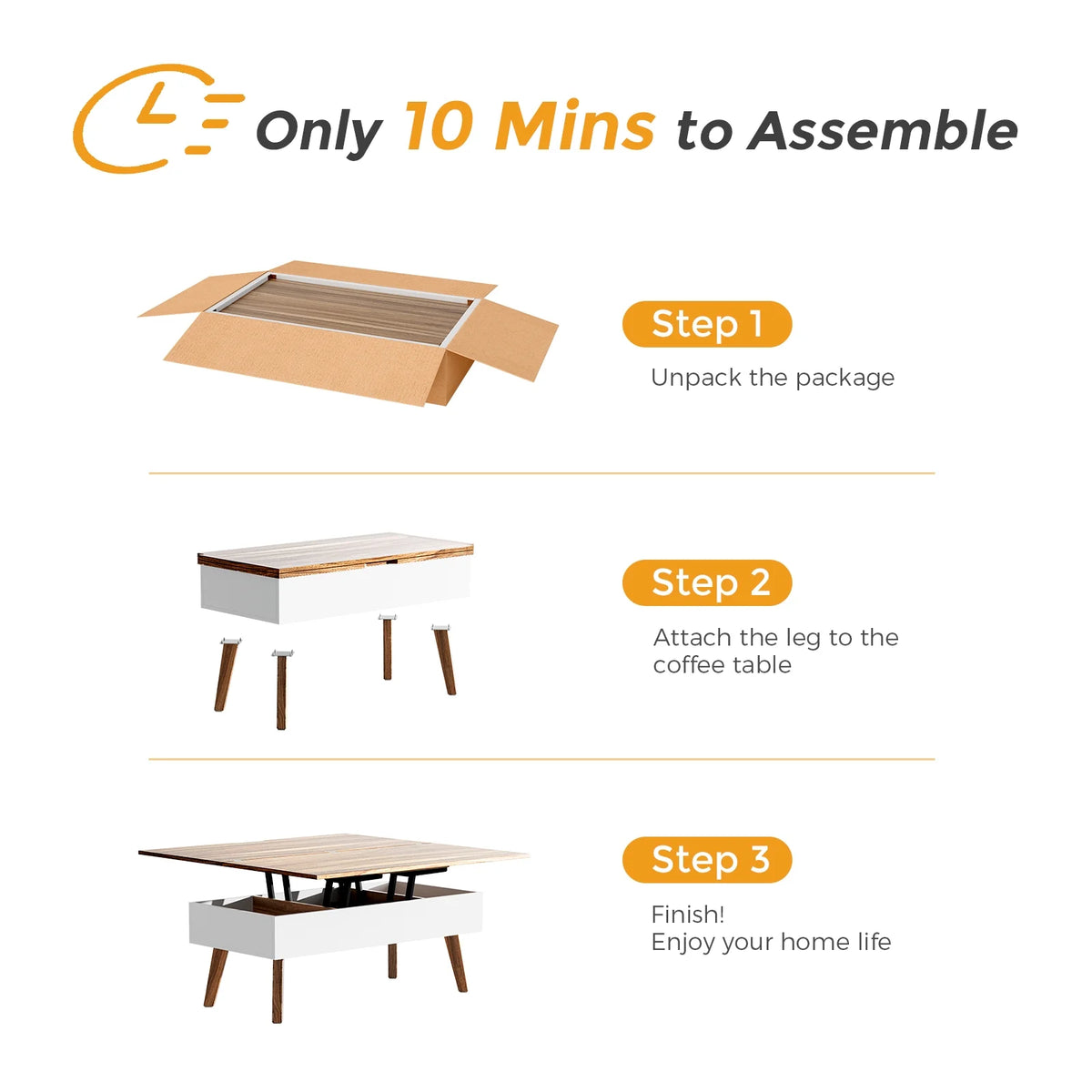 3 in 1 Lift Top Coffee Table with Storage Q43273