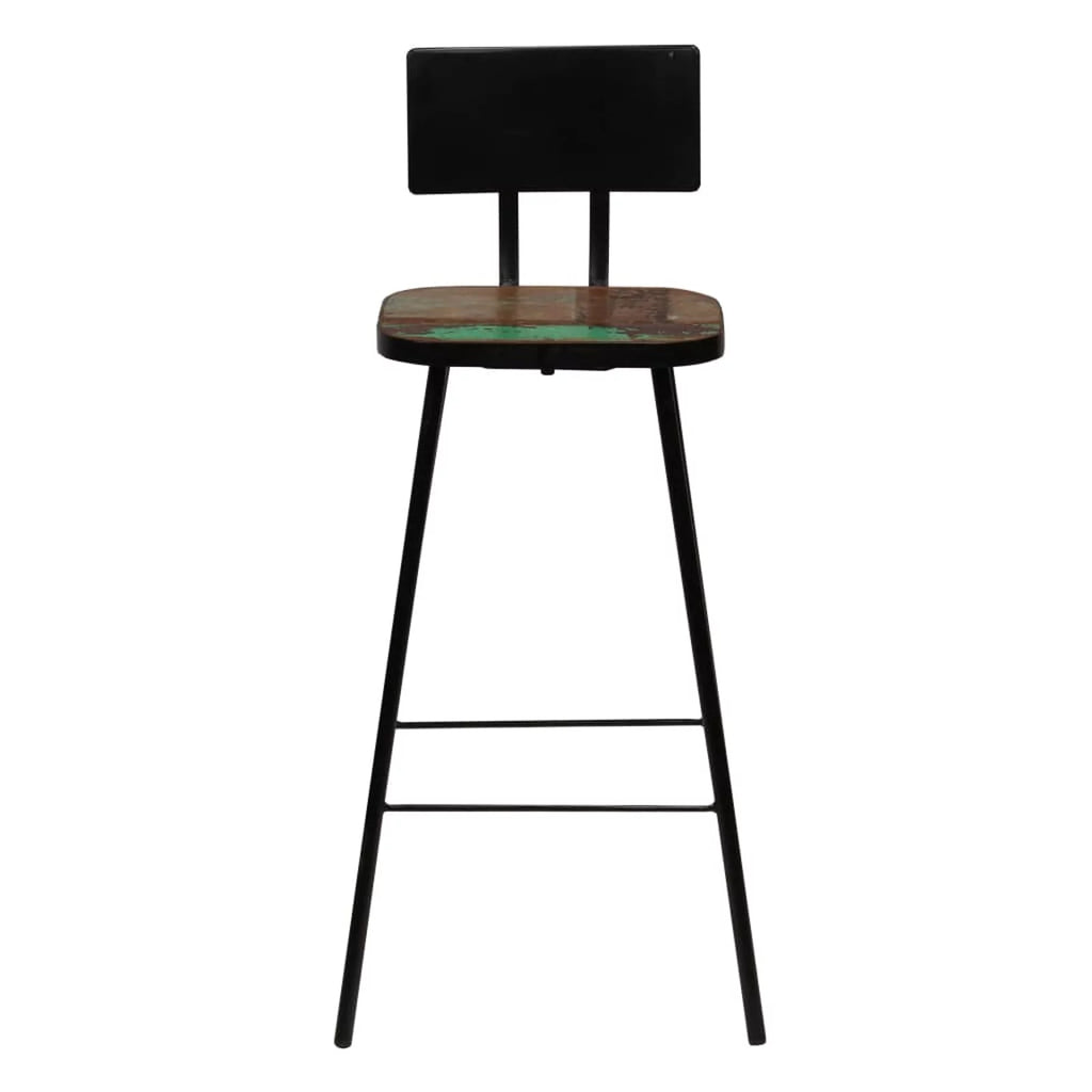 Solid Reclaimed Wood Bar Stools 4 pcs V7848
