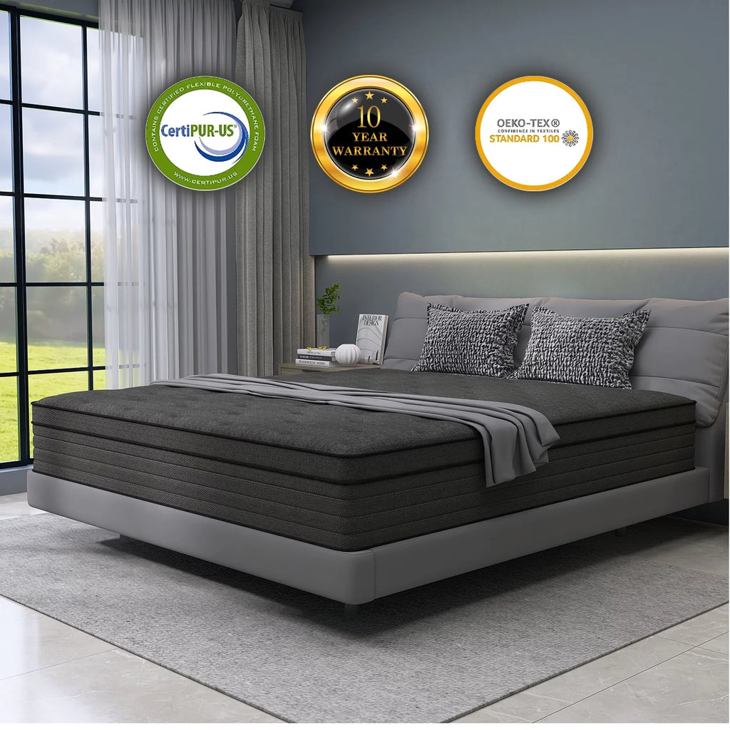 Queen Gel Memory Foam Spring Hybrid Mattress J51700