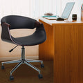 Walnut Wood PU Leather Office Chair S114
