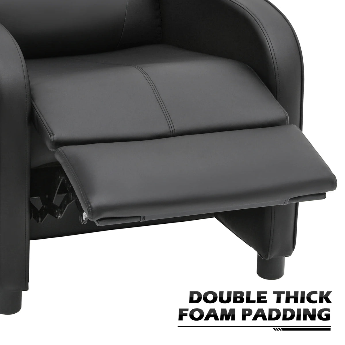 Black PU Leather Adjustable Reclining Gaming Chair with Footrest B310987