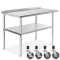 Stainless Steel 48 x 24 Inches Kitchen Work Table with Backsplash T277