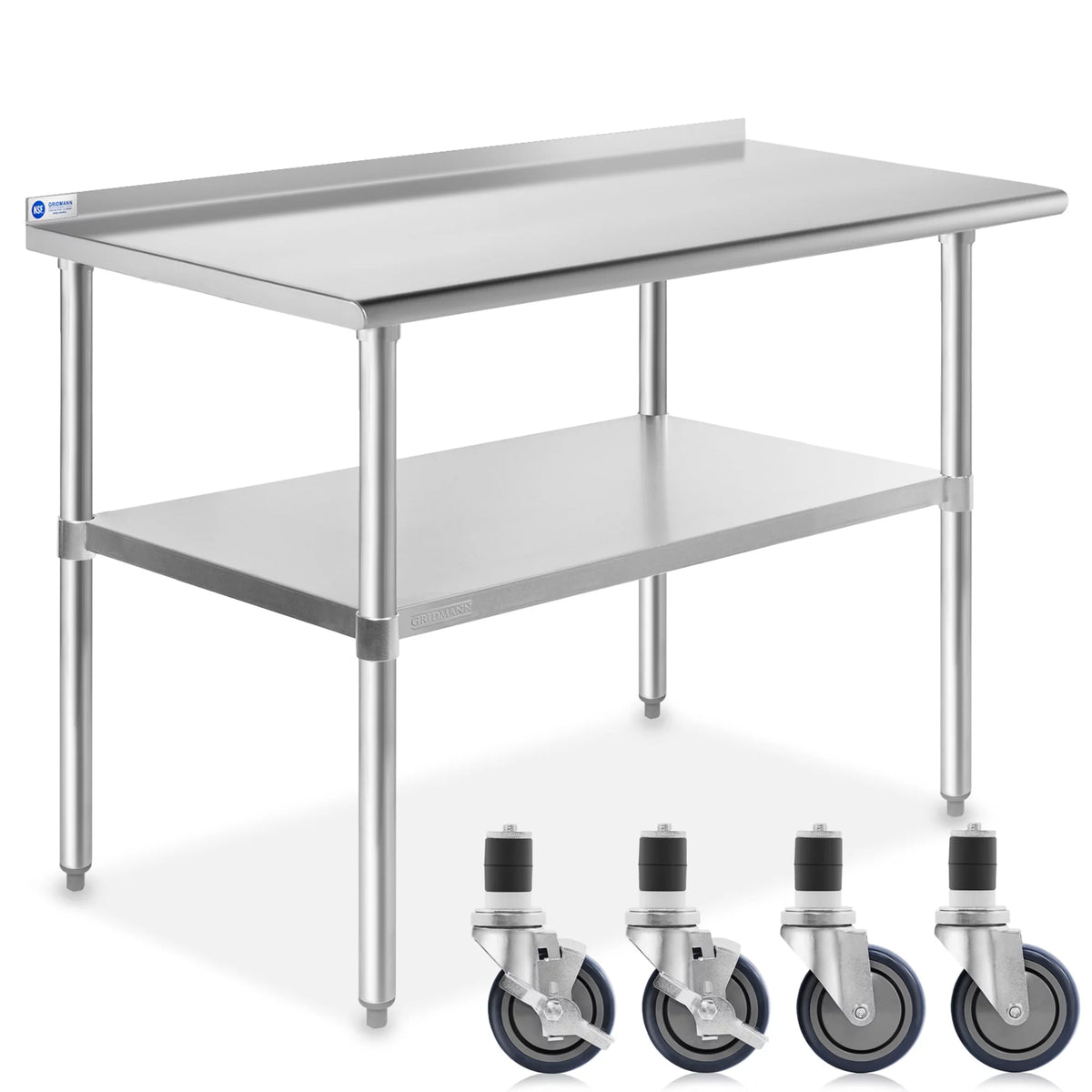 Stainless Steel 48 x 24 Inches Kitchen Work Table with Backsplash T277