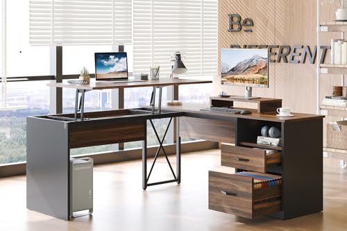 L Shaped Desk with File Drawer X690