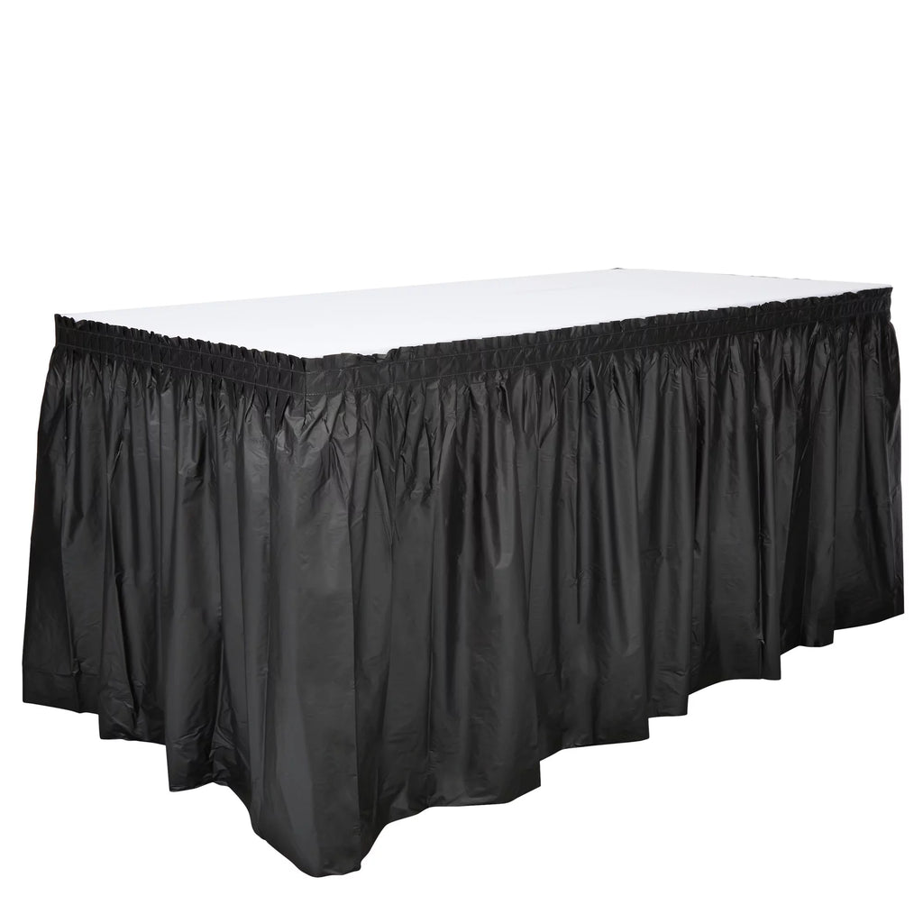 Black 6-Pack Table Skirt for Rectangle Tables T6821