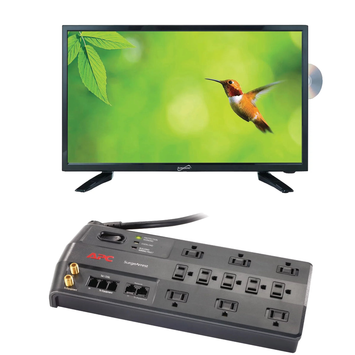 18.5" 720p LED TV/DVD Combination & 11-Outlet Surge Protector J79959