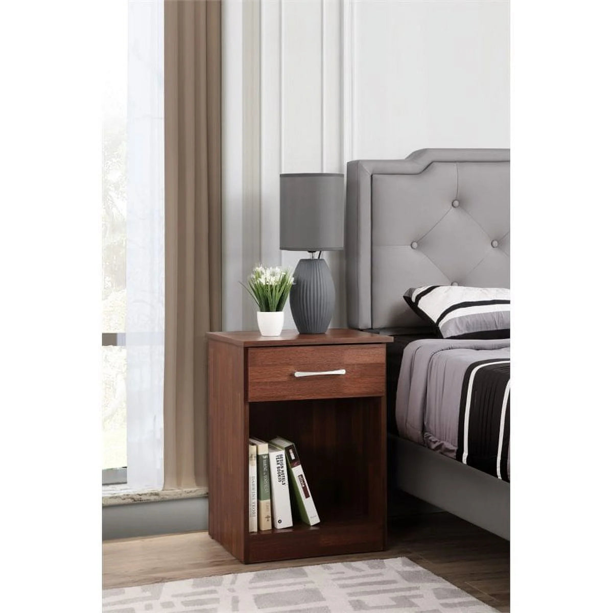 1 Drawer Engineered Wood Nightstand I970924