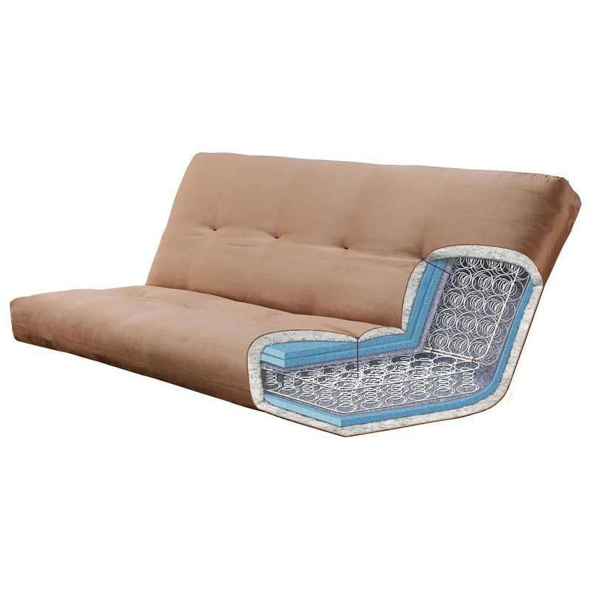 Queen Size Rustic Walnut Wood Storage Futon Frame M2368