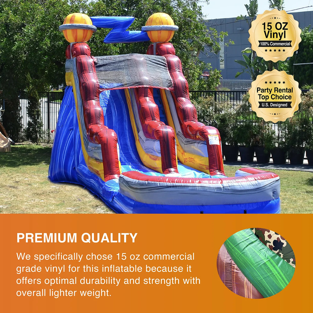 15' Inflatable Water Slide with Splash Pool E174986