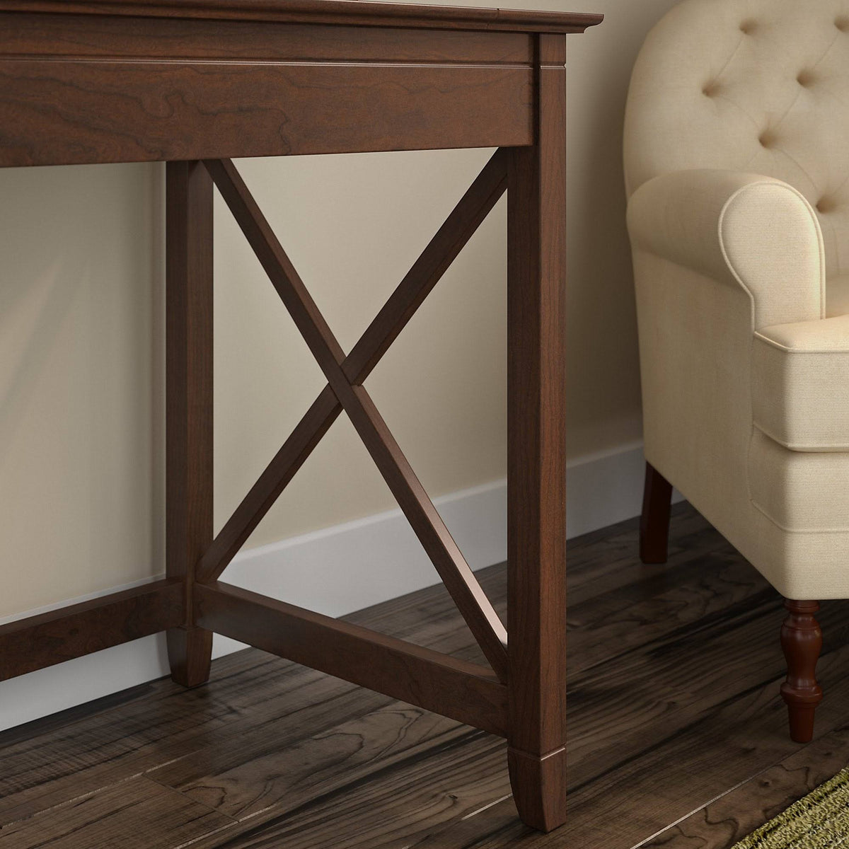 48-Inch Writing Desk with Lateral File Cabinet E22176