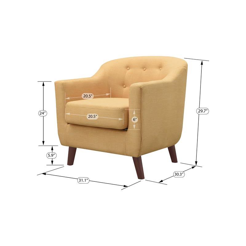 Yellow Fabric Accent Chair H43832