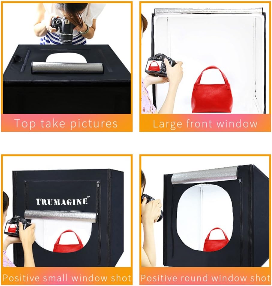 LED Photography Lightbox with 3 Colors Backdrops and Carrying Bag K2447