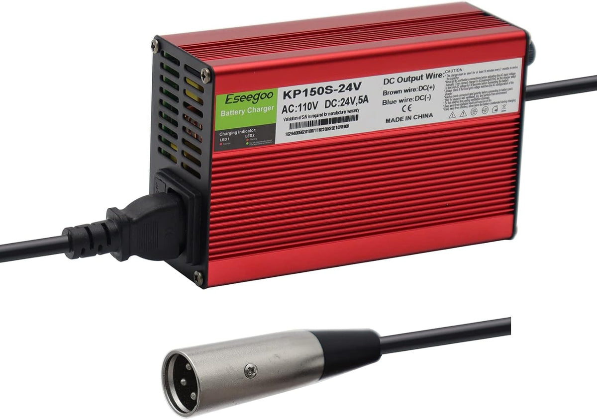 24V 5A Battery Charger with 3-Pin XLR Connector Pack of 2 Q149733