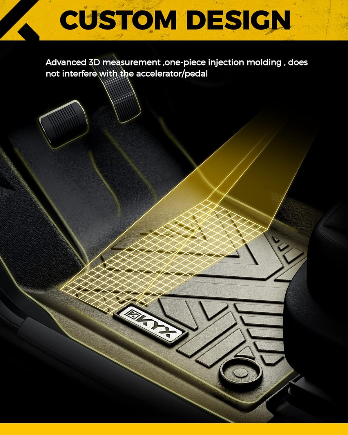 Black TPE Car Floor Mats 1st and 2nd Row M620390