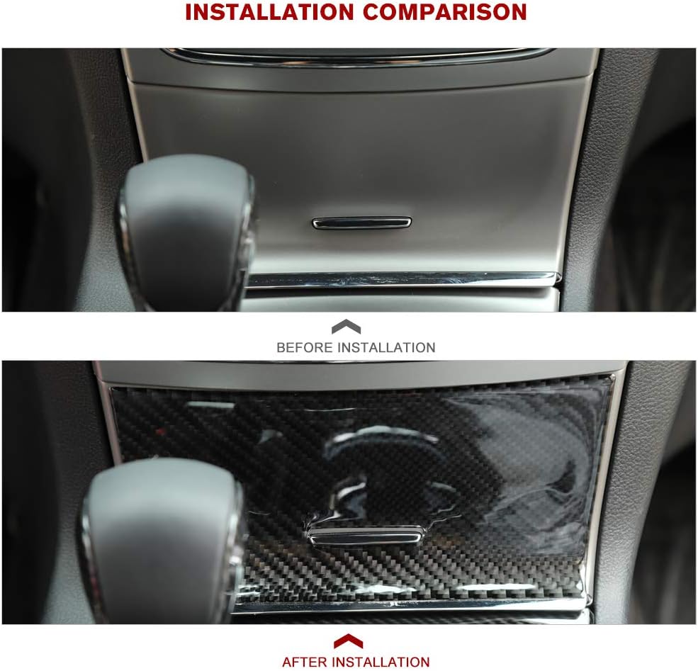 Real Carbon Fiber Center Console Storage Stickers N80856