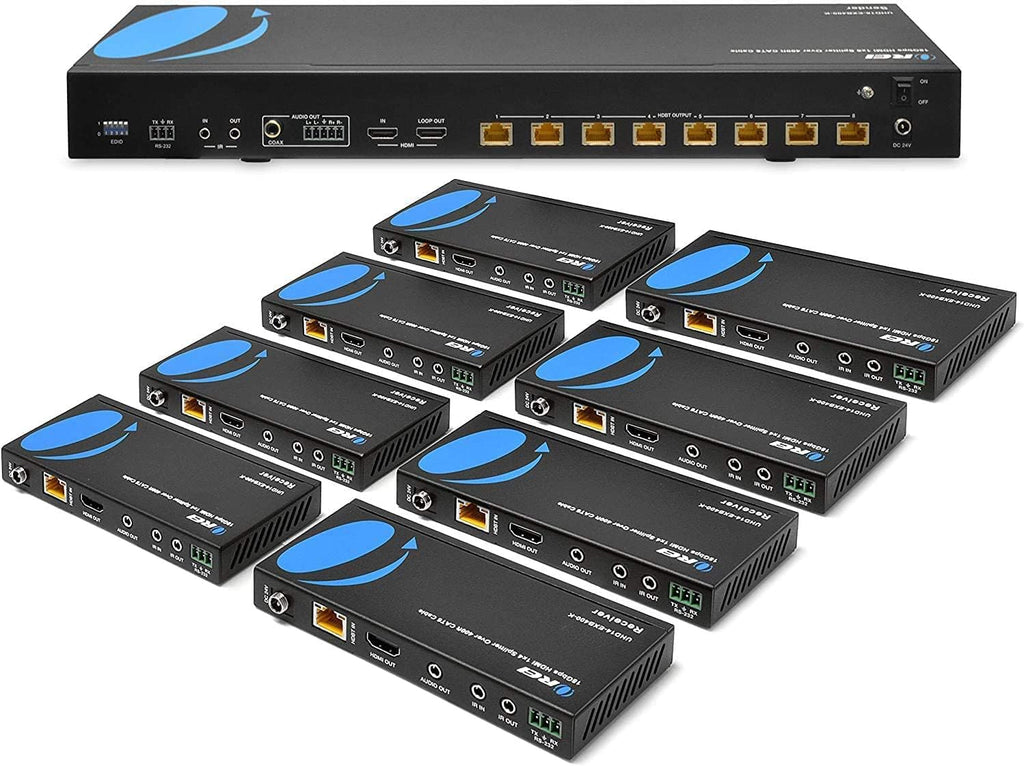 1x8 HDMI Extender Splitter HDBaseT 4K Over Single Cable CAT6/7 R100