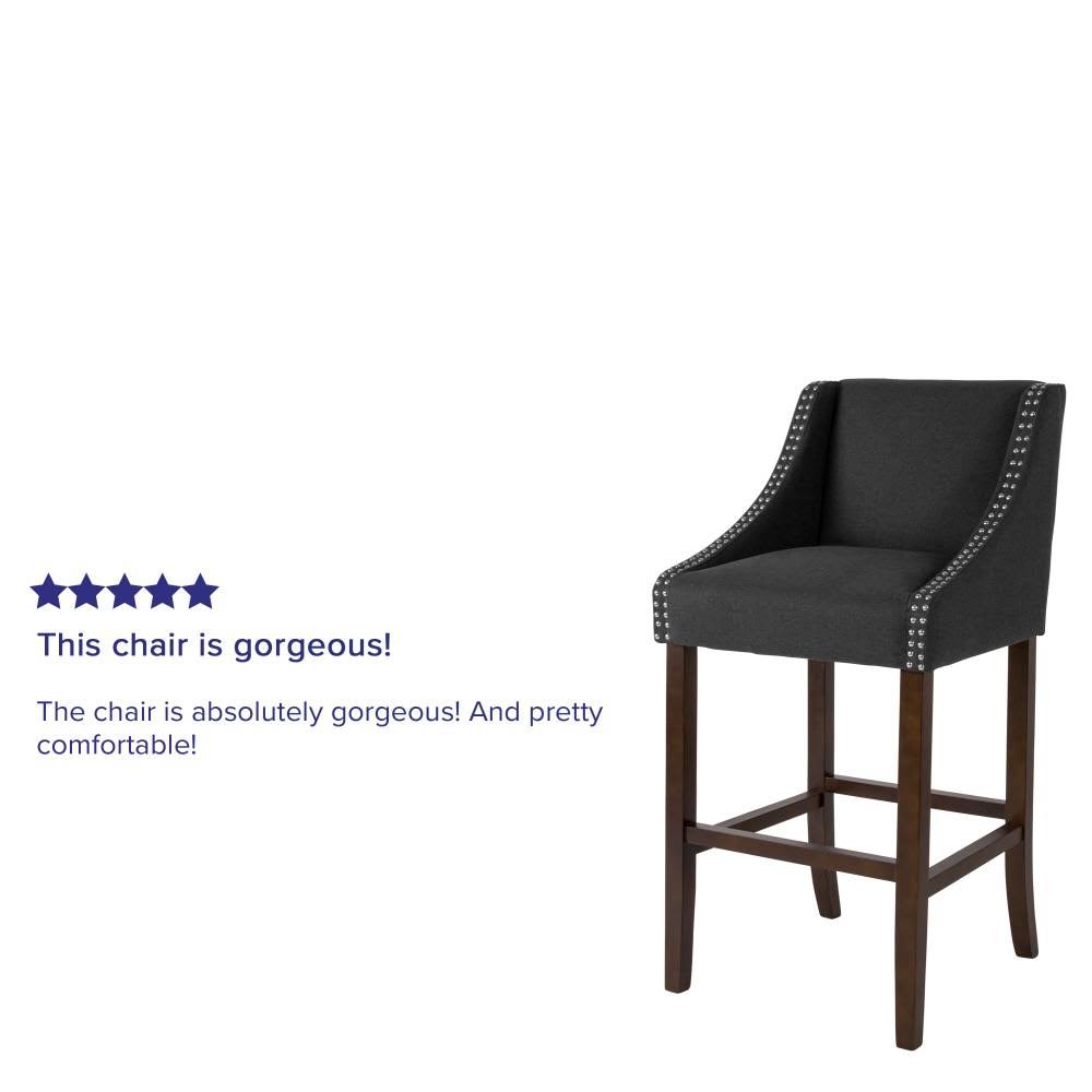 Brown Leather Barstool with Nail Trim X423