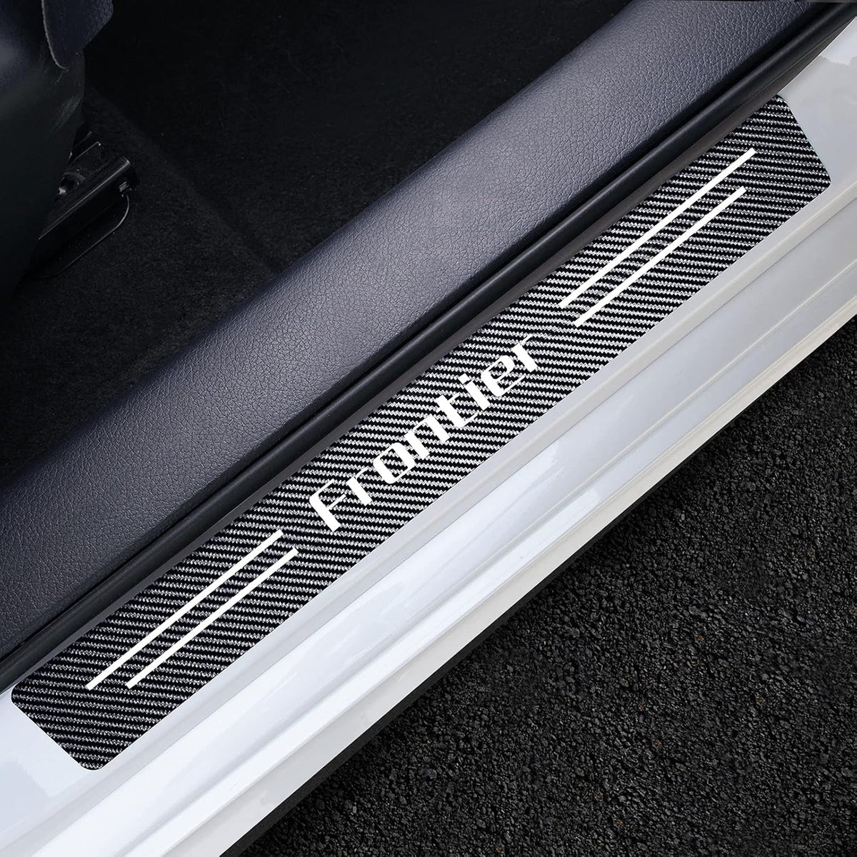 Carbon Fiber Door Entry Guard Scratch Pad Film Z9683