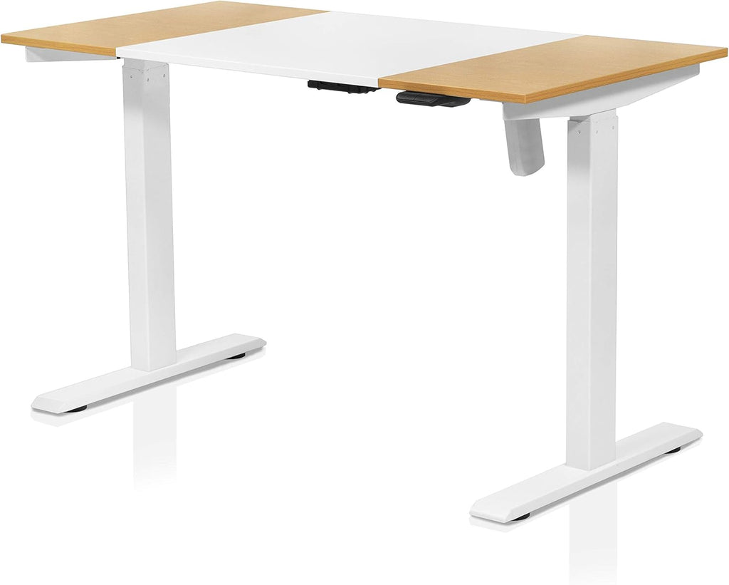 Height Adjustable Electric Office Desk, Black and Walnut U643