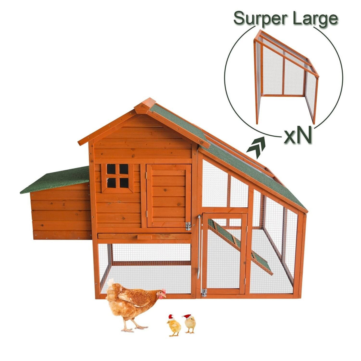 Large Wooden Chicken Coop D45276