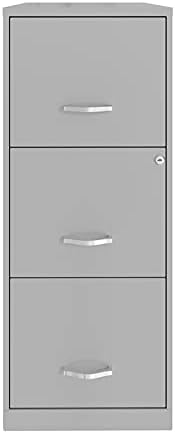 3 Drawer Vertical Metal File Cabinet with Lock Pearl White B34281