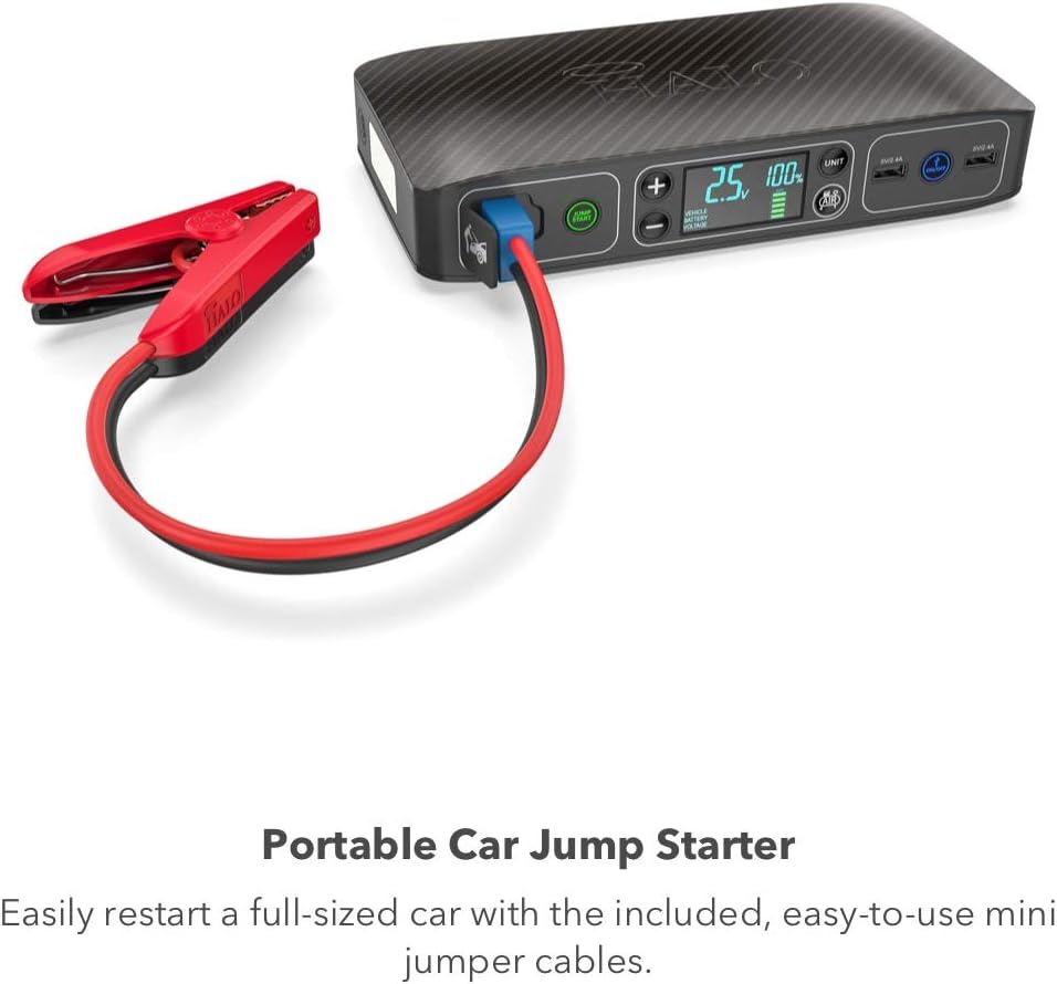 Portable Emergency Power Kit with Tire Pump and Car Jump Starter Z948