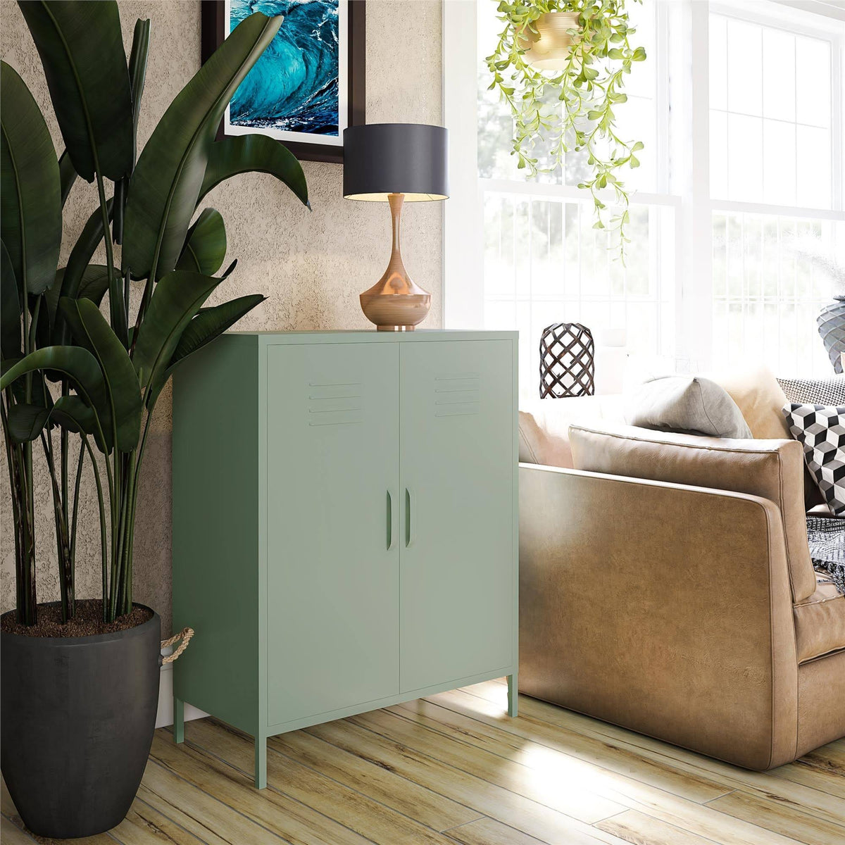 White 2 Door Metal Storage Cabinet V987