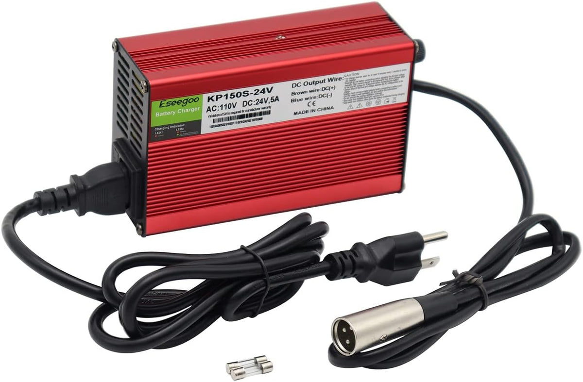24V 5A Battery Charger with 3-Pin XLR Connector Pack of 2 Q149733