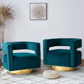 Teal Swivel Barrel Chair Set of 2 E390
