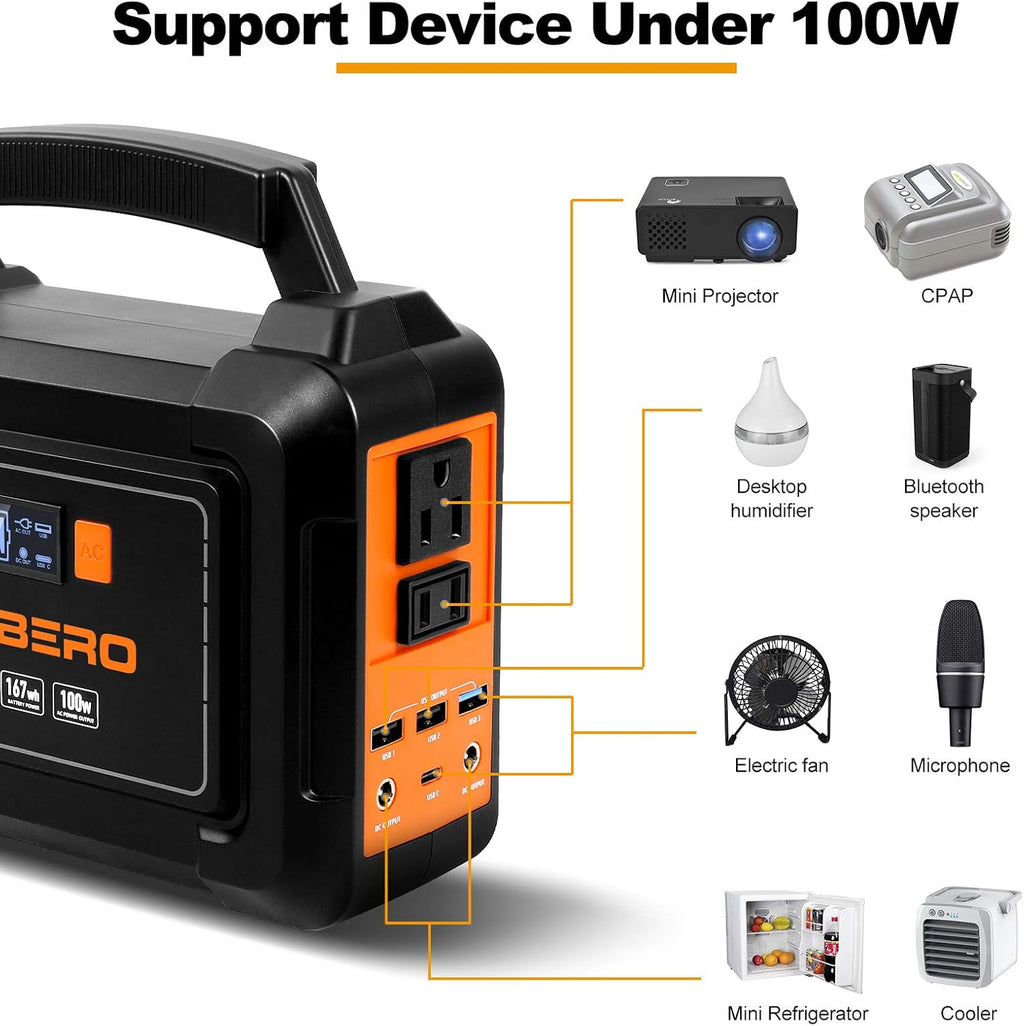 167Wh Portable Power Station with 110V AC Outlet X849
