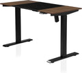Height Adjustable Electric Office Desk, Black and Walnut U643