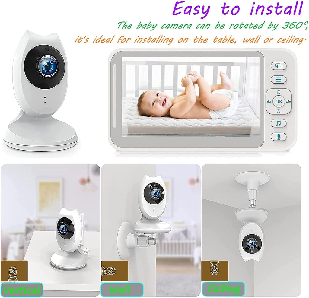 Baby Monitor with Two Cameras and 4.3'' LCD Split Screen N2894