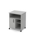 Soft Gray Microwave Cart with Storage on Wheels V181590