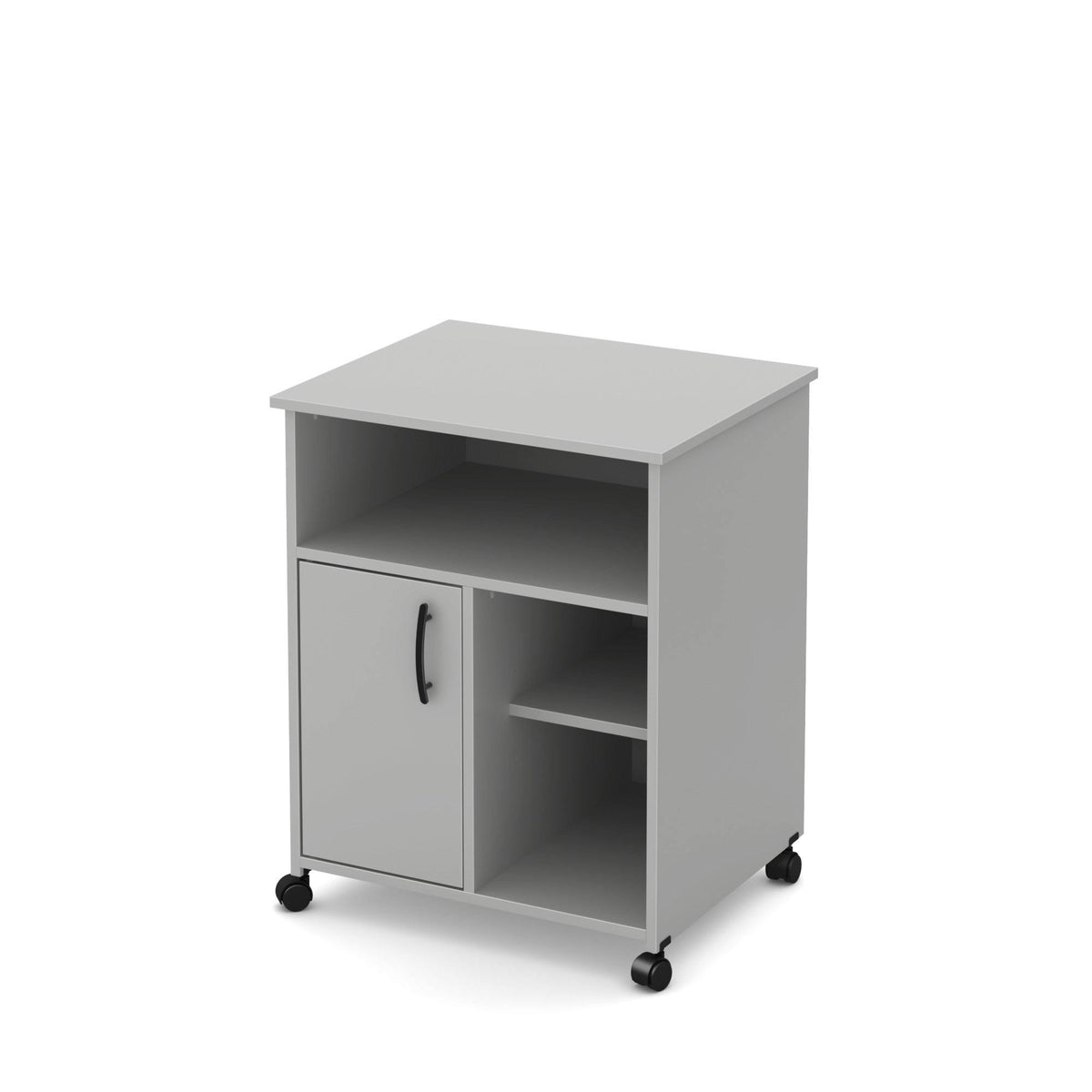 Soft Gray Microwave Cart with Storage on Wheels V181590