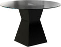Modern Round Dining Table with Tempered Glass Top S93448