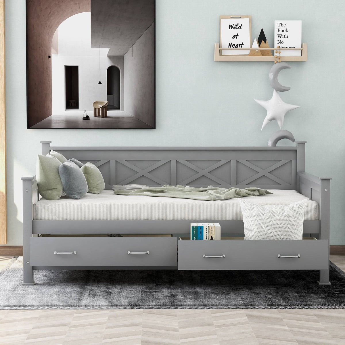 Twin Size Daybed with 2 Drawers F67418