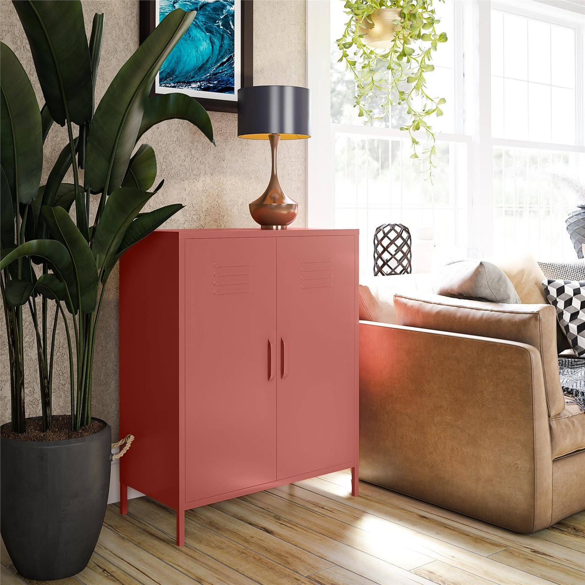 White 2 Door Metal Storage Cabinet V987
