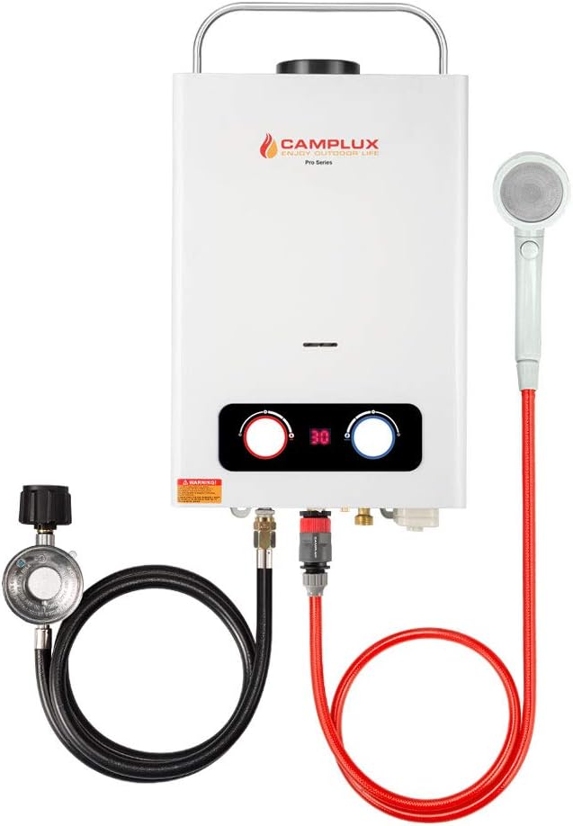 1.58 GPM Tankless Propane Water Heater with Portable Handle, White E924