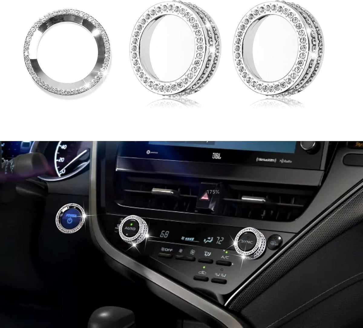 Red Center Console AC Button Covers with Engine Start Stop Push Button Cover X32690