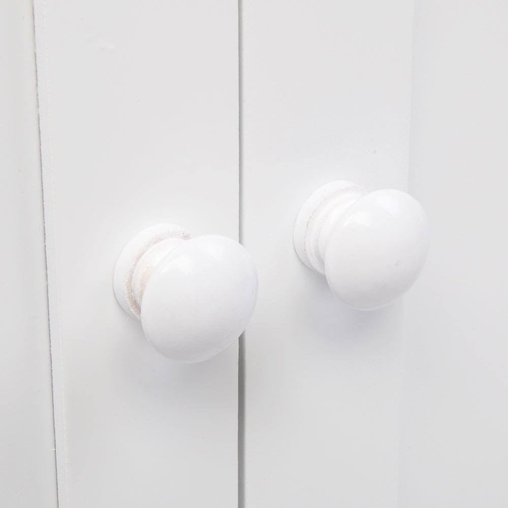 White Glossy Double Door Bathroom Storage Cabinet V823