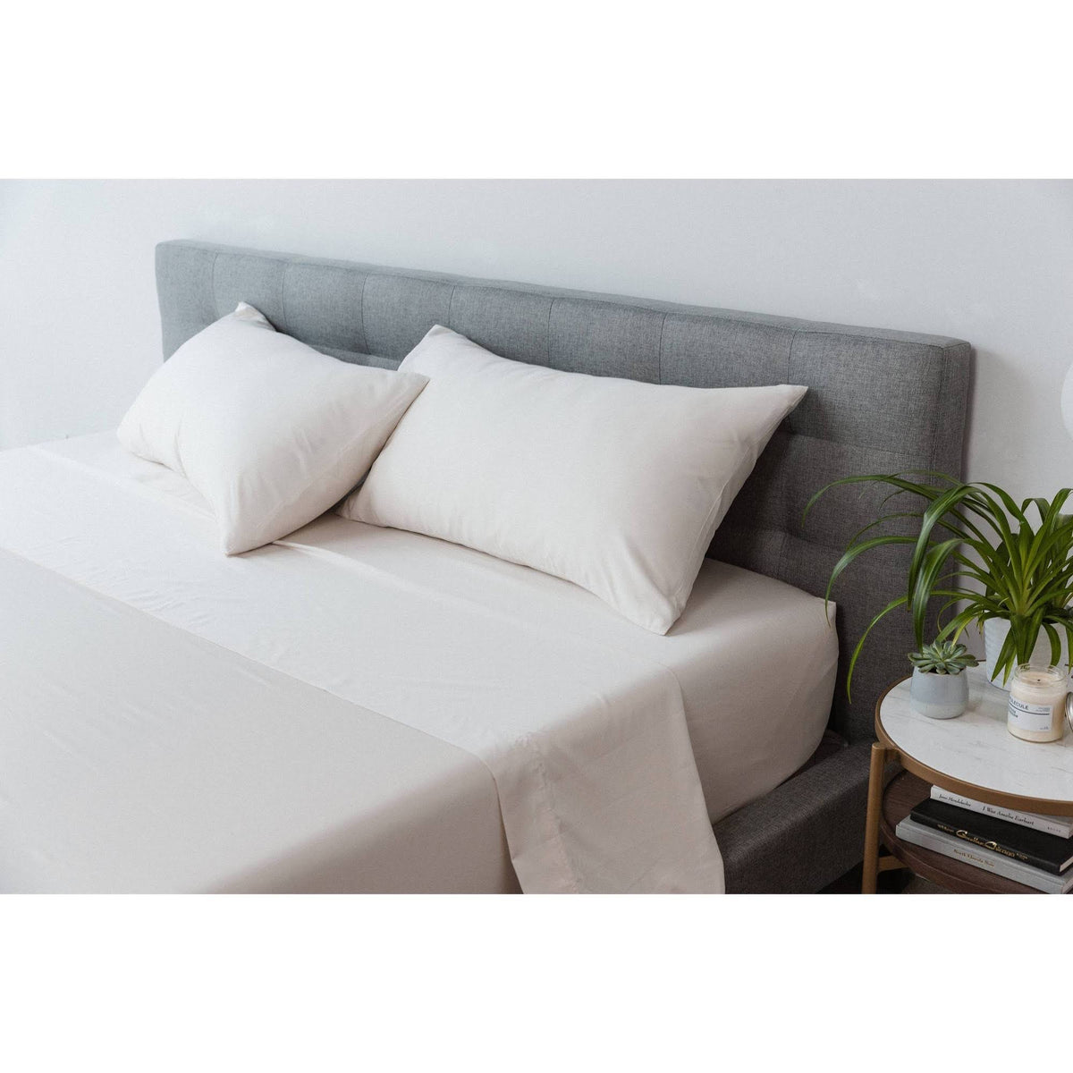King 6pc 300 Thread Count Percale Sheet Set Ivory P777364