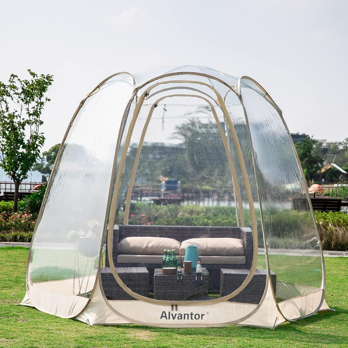 Pop Up Bubble Tent 6’ x 6’ 2-3 Person Beige X32936