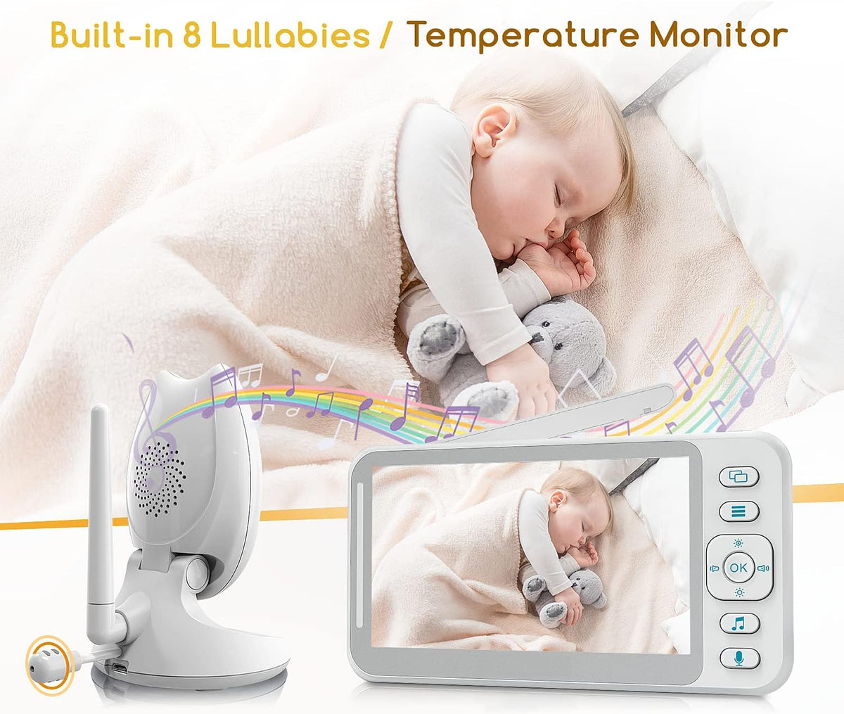 Baby Monitor with Two Cameras and 4.3'' LCD Split Screen N2894
